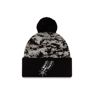 San Antonio Spurs Gorra | New Era 2019 NBA Authentics City Series Pom Knit Beanie Mexico - Negros